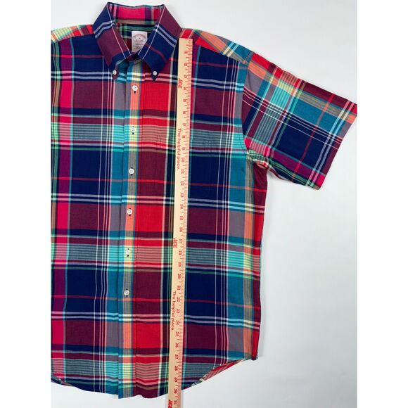 Brooks Brothers Madison Men’s Plaid Short Sleeve Button Up Shirt | Size Medium - Picture 6 of 7